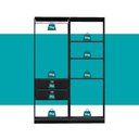 Ver imagem 6 de Closet Modulado 2 Gavetas Alasca Preto Touch Carraro