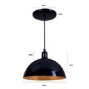 Ver imagem 3 de Pendente Meia Lua 24cm Luminária Lustre Alumínio Preto Brilhante C/ Cobre