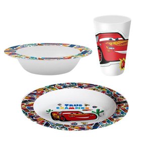 Jogo Infantil Yangzi Melamine Carros 3 Pecas Tl24mjo