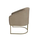 Ver imagem 5 de Kit 4 Poltronas Decorativa Luana Base Ferro Dourada Suede - Twdecora