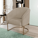 Ver imagem 2 de Kit 4 Poltronas Decorativa Luana Base Ferro Dourada Suede - Twdecora