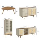 Ver imagem 4 de Conjunto para Sala de Estar Louro e Luna 5 Portas 8 Prateleiras MDF 135cm Marrom
