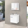 Gabinete para Banheiro com Cuba e Espelho Incluso Arts 45 Cm - Branco - 1