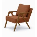 Ver imagem 3 de Poltrona Mona Linho Pés de Madeira Sala Escritorio Decoração:terra Cota