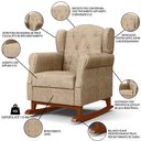 Ver imagem 3 de Kit 02 Poltronas de Amamentação Base de Madeira Balanço Lucy P04 Linho Bege Escuro - Mpozenato