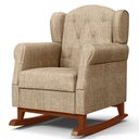 Ver mais imagens de Kit 02 Poltronas de Amamentação Base de Madeira Balanço Lucy P04 Linho Bege Escuro - Mpozenato
