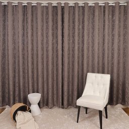 Kit 02 Cortinas Tecido Jacquard Suiço para Varão 2,00x1,80 Milão - 1