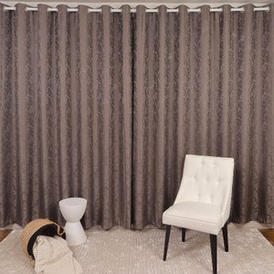 Kit 02 Cortinas Tecido Jacquard Suiço para Varão 2,00x1,80 Milão
