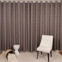 Ver imagem 1 de Kit 02 Cortinas Tecido Jacquard Suiço para Varão 2,00x1,80 Milão