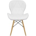 Ver imagem 3 de Kit 2 Cadeiras Charles Eames Eiffel Slim Wood Estofada - Branca