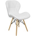Ver imagem 5 de Kit 2 Cadeiras Charles Eames Eiffel Slim Wood Estofada - Branca