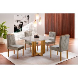 Conjunto Sala de Jantar 4 Lugares Paris Mesa Quadrada - 1