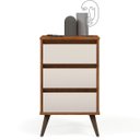Ver imagem 4 de Mesa de Cabeceira Alta Pé Palito 3 Gavetas Woon Freijó/Off White