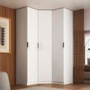 Ver imagem 1 de Guarda Roupa de Canto Obliquo 3 Portas Mdf Altezza Clean Belmax:branco