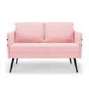 Ver imagem 7 de Kit 01 Namoradeira e 01 Poltrona Suede Rosa Bebê