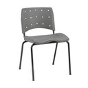 Ver imagem 2 de Cadeira Fixa Ergonômica Nr 17 Assento Estofado em Vinil Anatômica Cinza Plaxmetal