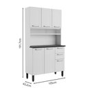 Ver imagem 2 de Cozinha de Aço Compacta 6 Portas 2 Gavetas Branco Bertolini