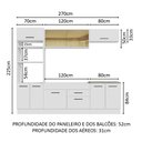 Ver imagem 4 de Armário de Cozinha Completa 270cm Branco Agata Madesa 03
