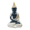 Buda Tailandês Meditando Sentado Preto Dourado 12 cm - 1