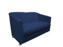 Ver imagem 1 de Namoradeira Decorativa Biane Suede Azul Marinho 2 Lugares Pés Cromado Ms Decor