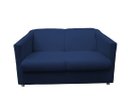 Ver imagem 2 de Namoradeira Decorativa Biane Suede Azul Marinho 2 Lugares Pés Cromado Ms Decor