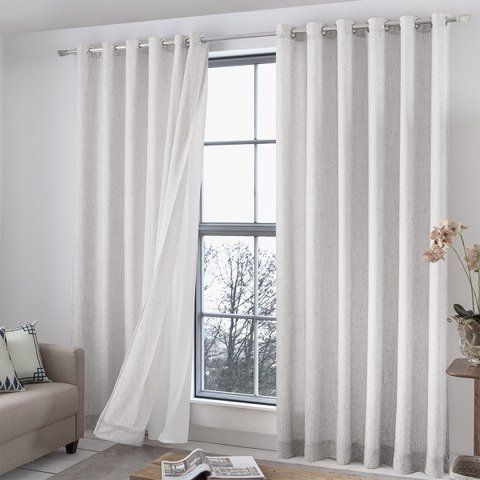 Cortina Allure - Textura Linho - Marfim - 2,80m x 1,70m - P/ Varão - Adomes