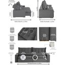 Ver imagem 3 de Sofá Modular 4 Lugares Ceará 2.30 MT Retrátil e Reclinável Veludo Sofatec