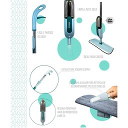 Esfregão Mop Spray com Reservatório e Refil Microfibra Rayco - 3