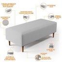 Ver imagem 6 de Kit 02 Puffs Bali W01 Pés Palito 120x50 Cm Linho Cinza