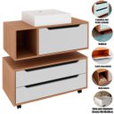 Ver imagem 2 de Kit Balcão e Gabinete de Banheiro com Cuba Karina Amêndoa/branco