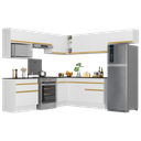 Ver imagem 3 de Cozinha Completa de Canto com Rodapé Veneza Multimóveis Mp2106 com Armário e Balcão Branca
