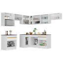 Ver imagem 6 de Cozinha Completa de Canto com Rodapé Veneza Multimóveis Mp2106 com Armário e Balcão Branca