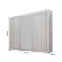 Ver imagem 2 de Guarda-roupa Casal 100% Mdf 3 Portas 4 Gavetas com Espelho Central Milano Leifer Móveis Branco