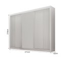 Ver imagem 2 de Guarda-roupa Casal 100% Mdf 3 Portas 4 Gavetas com Espelho Central Milano Leifer Móveis Branco