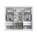 Ver imagem 3 de Guarda-roupa Casal 100% Mdf 3 Portas 4 Gavetas com Espelho Central Milano Leifer Móveis Branco