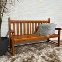 Ver imagem 4 de Banco de Jardim Namoradeira de Madeira 3 Lugares com Verniz