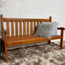 Ver imagem 5 de Banco de Jardim Namoradeira de Madeira 3 Lugares com Verniz