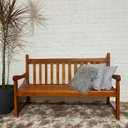 Ver imagem 1 de Banco de Jardim Namoradeira de Madeira 3 Lugares com Verniz