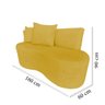 Namoradeira Sofá 2 Lugares Yara Orgânica Couro Amarelo - 8