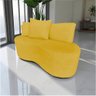 Namoradeira Sofá 2 Lugares Yara Orgânica Couro Amarelo - 1