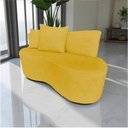Ver imagem 1 de Namoradeira Sofá 2 Lugares Yara Orgânica Couro Amarelo