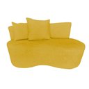Ver imagem 3 de Namoradeira Sofá 2 Lugares Yara Orgânica Couro Amarelo