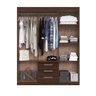 Guarda Roupa Casal Grande Armário Roupeiro Basic 6 Portas 3 Gavetas Cabideiro Quarto Marrom Cacau - 4