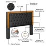Conjunto Cabeceira com Recamier Casal 1.40 Acabamento em Madeira Imperial Pávia Preto - LH Móveis - 6