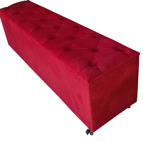 Recamier Baú King Capitone Vintage Suede 180 Cm 100% Mdf
