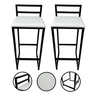 Kit 2 Banquetas Quadrada Bistro Industrial Alta Casa Bar Cozinha:branco - 2