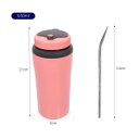 Ver imagem 4 de Copo Térmico Para Tereré Bebidas Geladas Com Canudo Aço Inox 650ml - Wp - Rosa