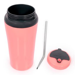 Copo Térmico Para Tereré Bebidas Geladas Com Canudo Aço Inox 650ml - Wp - Rosa - 6