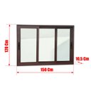 Ver imagem 4 de Janela Alumínio Elite 3 Folhas Moveis 1/3 120 x 150 V.Liso Marrom Corten Brimak