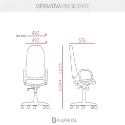 Cadeira Giratória Presidente New Plus backita - preta - 4